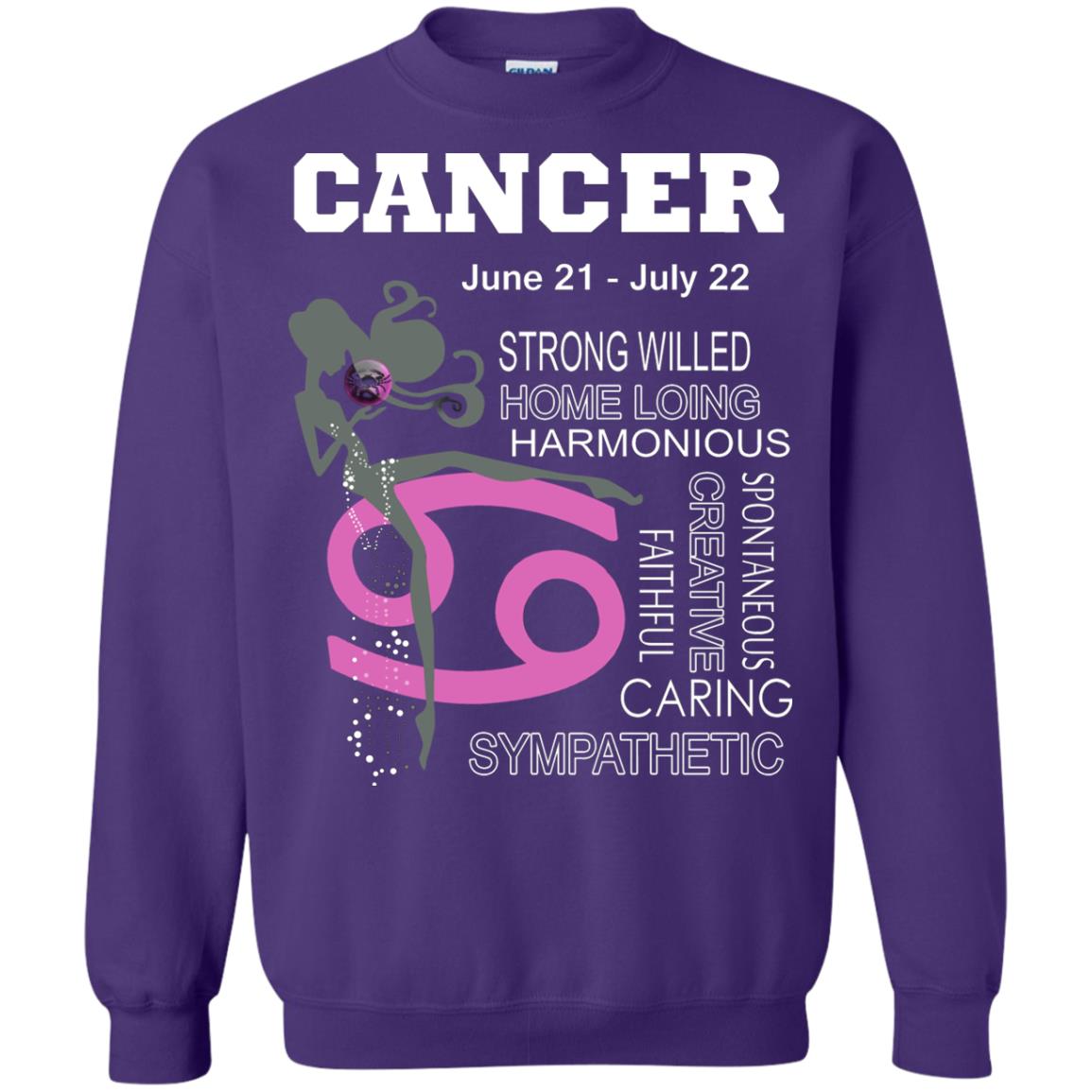 Cancer Strong Willed Home Loing Harmonious Faithful Creative Spontaneous Caring Sympathetic Purple