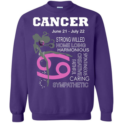 Cancer Strong Willed Home Loing Harmonious Faithful Creative Spontaneous Caring Sympathetic Purple