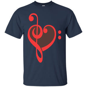 Heart Bass Clef Heart Music Lovers ShirtG200 Gildan Ultra Cotton T-Shirt
