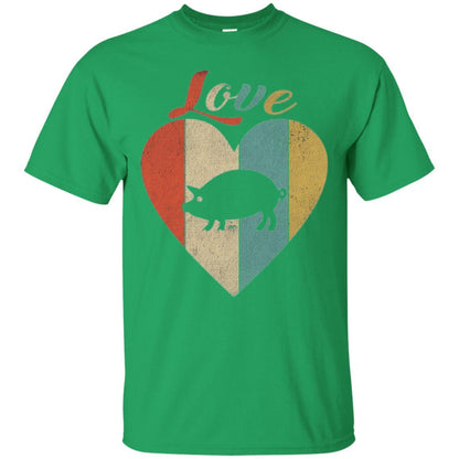 Beautiful Vintage Retro Pig Lover T-shirt Irish Green