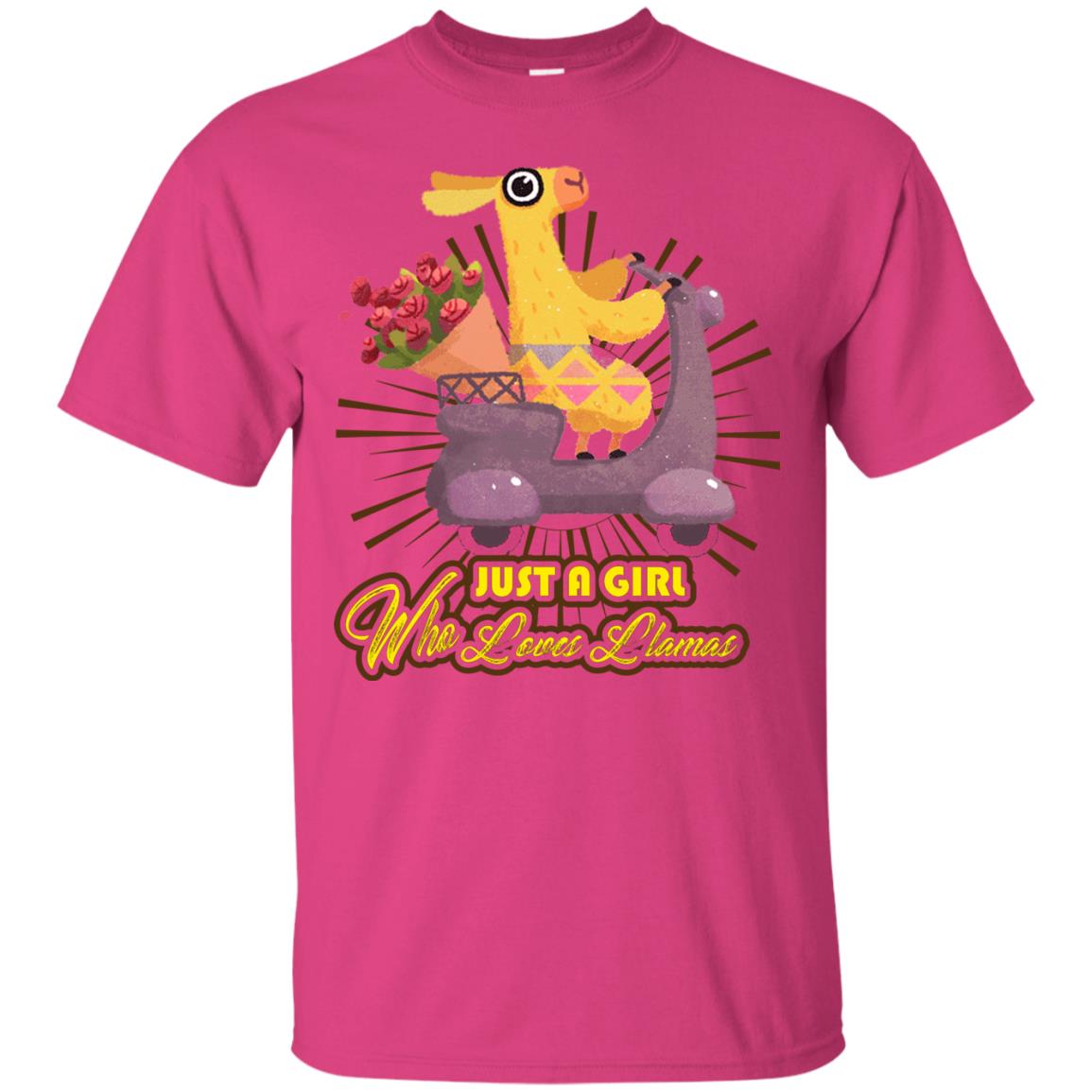 Just A Girl Who Loves Llamas Best Llama Gift Shirt For Girls Heliconia