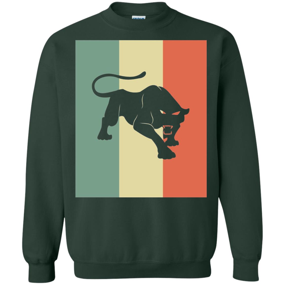 Black Panther Silhouette Gift Shirt Retro Vintage Classic Tee Forest Green