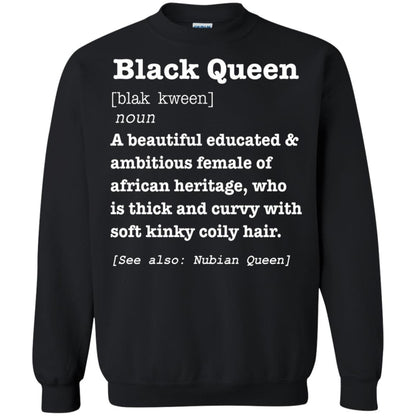 African Pride Melanin Educated T-shirt Black Queen Definition Black