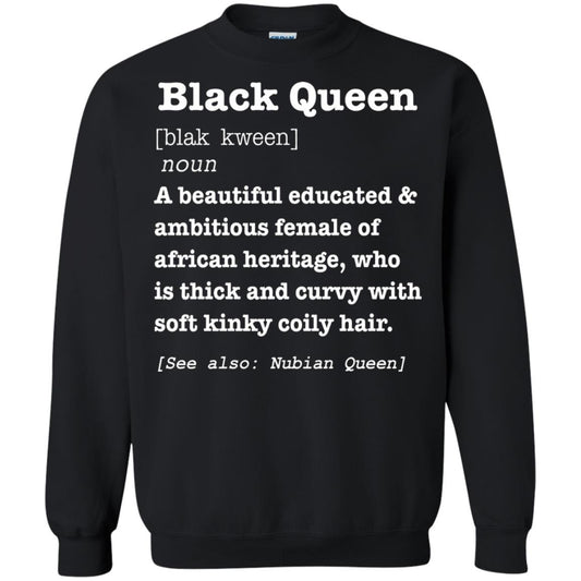 African Pride Melanin Educated T-shirt Black Queen Definition Black