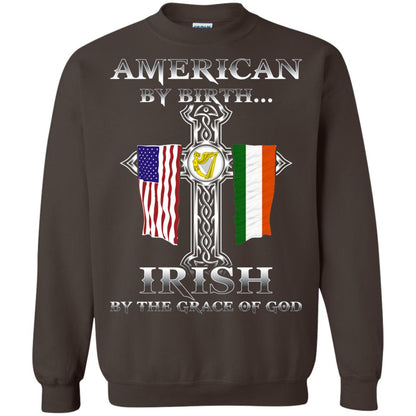 American By Birth Irish By The Grace Of God T-shirt Dark Chocolate