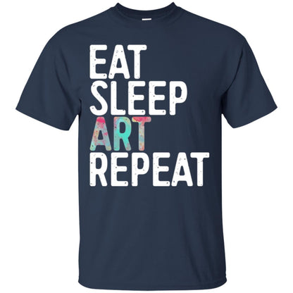 Art Lover T-shirt Eat Sleep Art Repeat Navy
