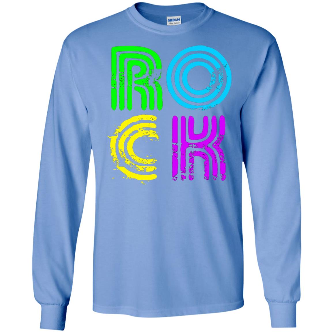 Bright Neon Colours Rock 80_s Retro Theme T-shirt Carolina Blue