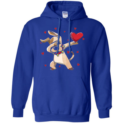 Funny Dabbing Dog Valentine_s Day T-shirt Royal