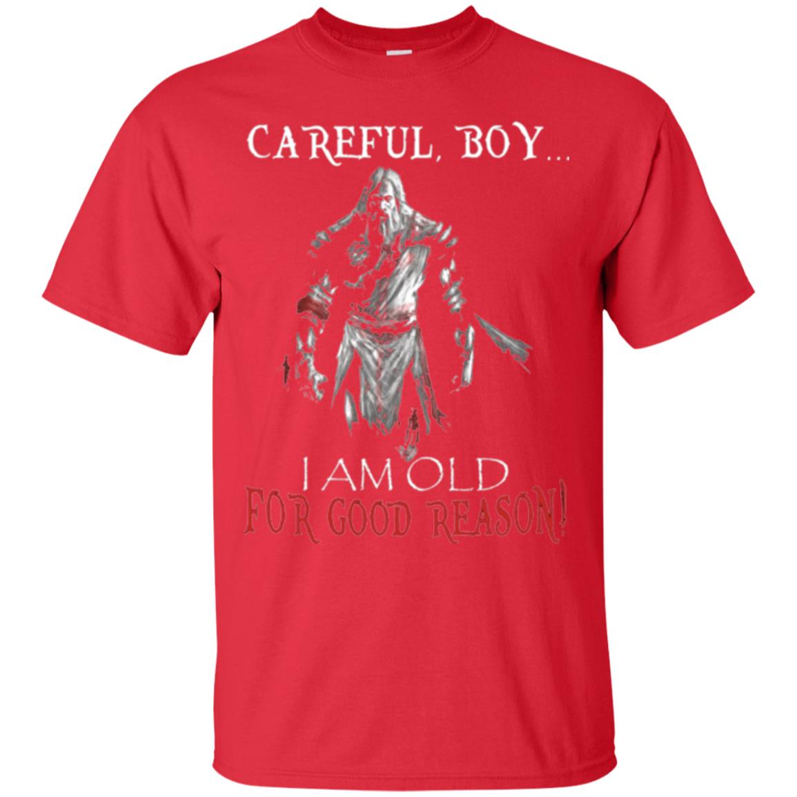 Knight Templar- Careful Boy I Am Old For T-shirt Red