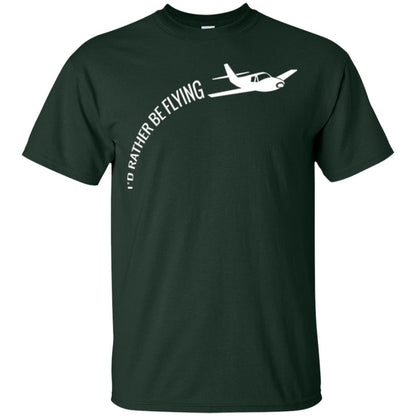 Airplane Pilot T-shirt I_d Rather Be Flying Forest Green