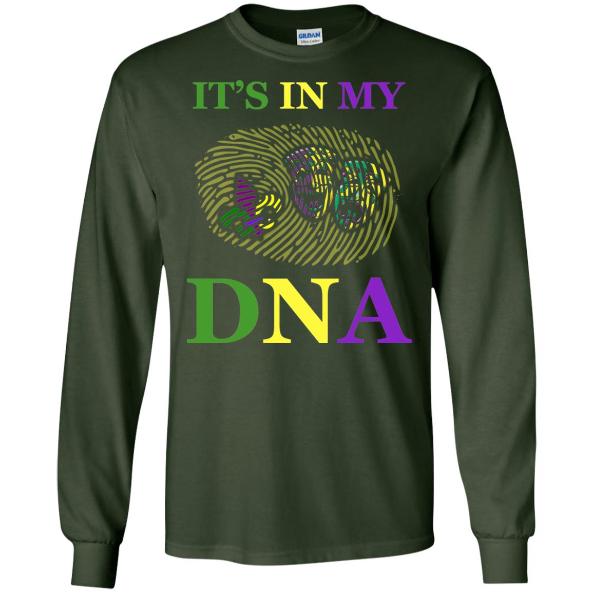Mardi Gras T-shirt It's In My Dna Forest Green