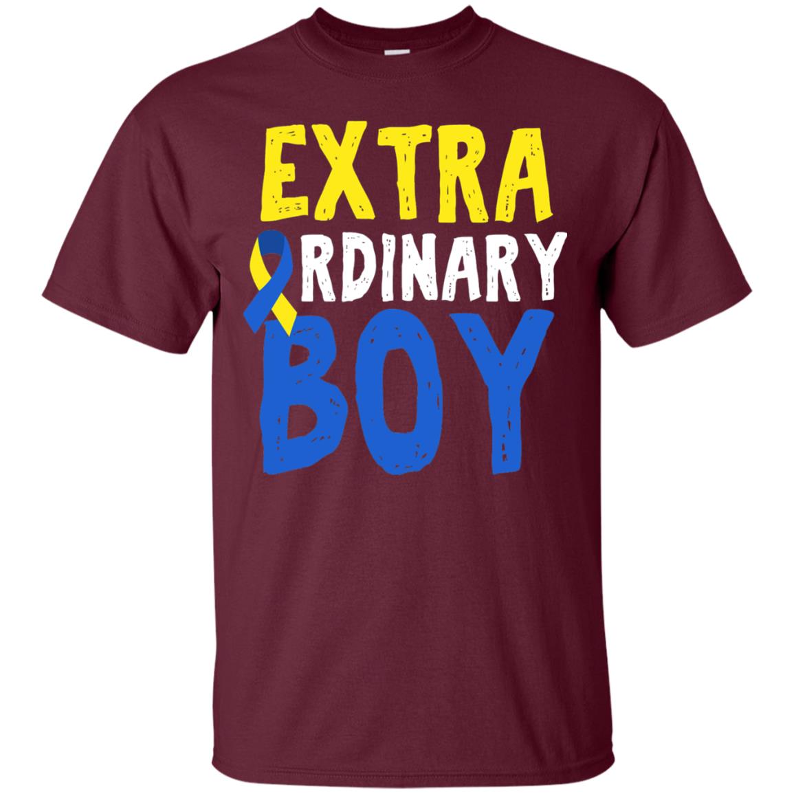 World Down Syndrome Day Shirt Extra Ordinary Boy Maroon