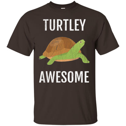 Turtle T-shirt Turtley Awesome Dark Chocolate