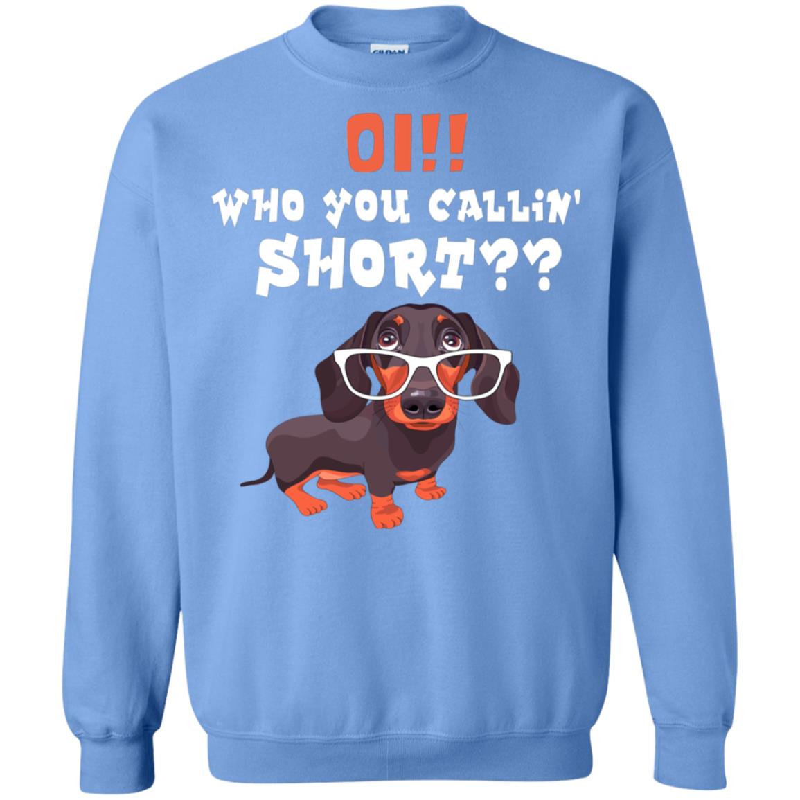 Oi Who You Calling Short Dachshund Gift Shirt Carolina Blue