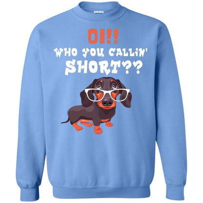 Oi Who You Calling Short Dachshund Gift Shirt Carolina Blue