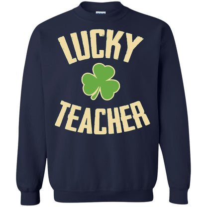 Lucky Teacher Shirt St. Patrick_s Day T-shirt Navy