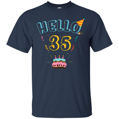 Hello 35 Thirty Five 35th 1983s Birthday Gift Shirt Navy