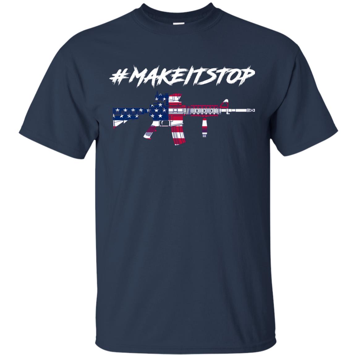 Hash Tag Make It Stop Flag Of Us Gun Control T-shirt Navy