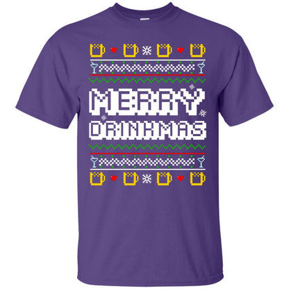 Merry Drinkmas X-mas Gift Shirt For Drinking Lovers Purple