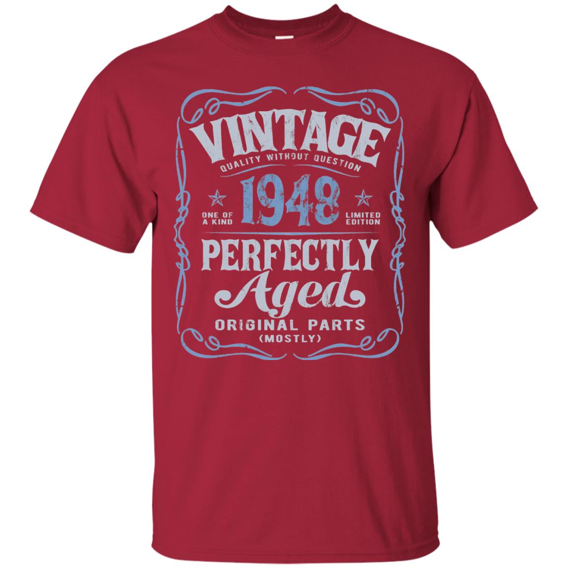 Vintage Made In 1948 70th Birthday Shirt Cardinal