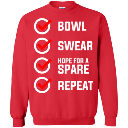 Bowling Lover T-shirt Bowl Swear Hope For A Spare Repeat Red