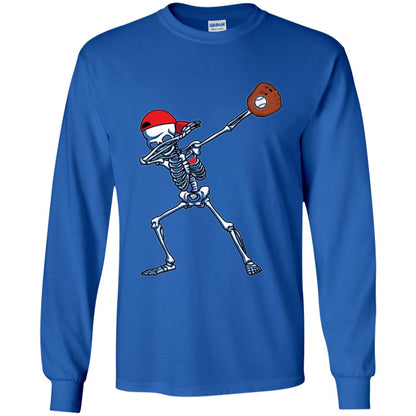 Dabbing Skeleton Baseball Lover T-shirt Royal