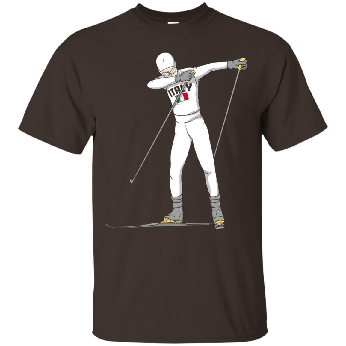 Italy Dabbing Skier Shirt Dark Chocolate