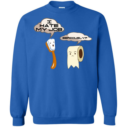 Funny Toothbrush And Toilet Paper I Hate My Job T-shirt Royal