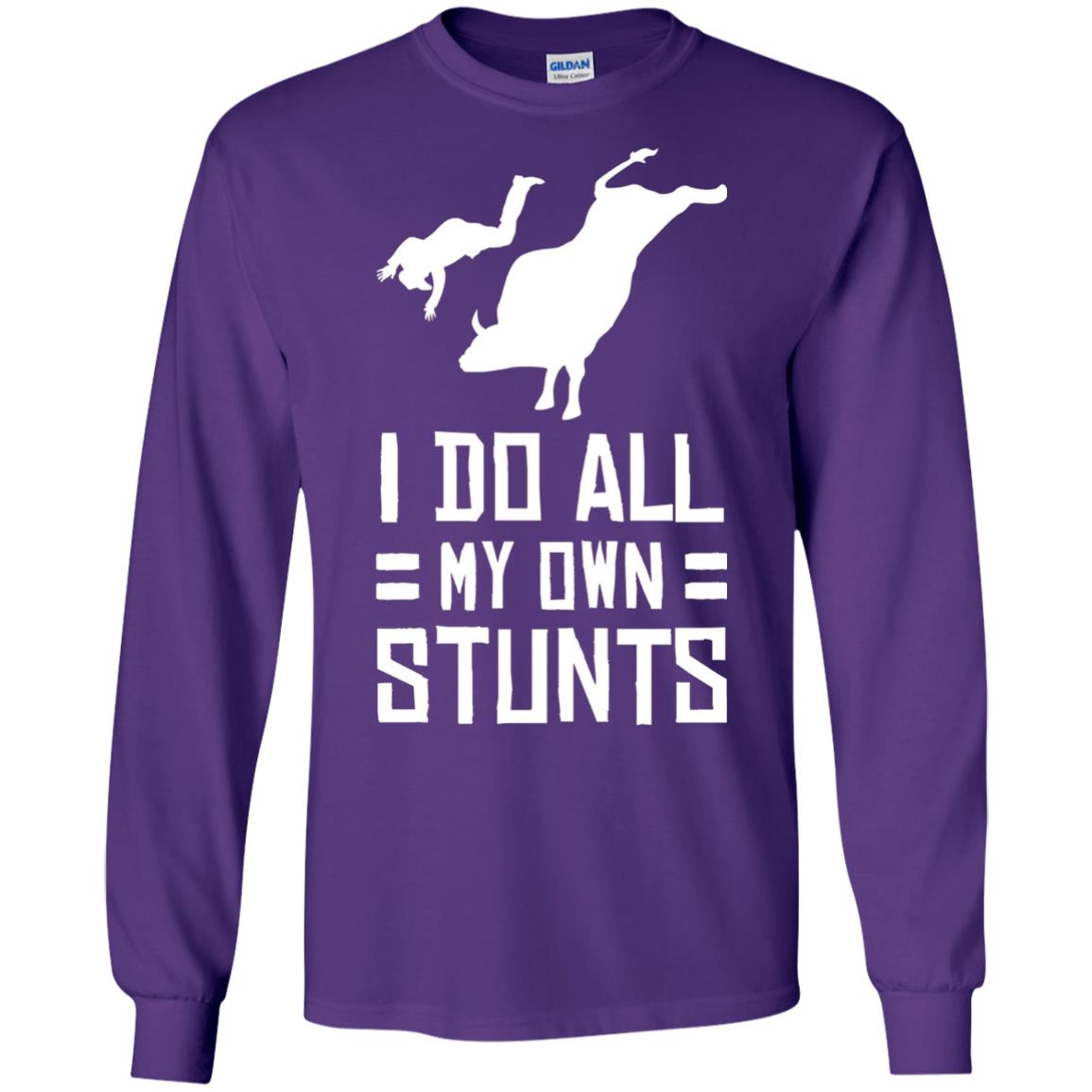 Bull Rider Shirt I Do All My Own Stunts Purple