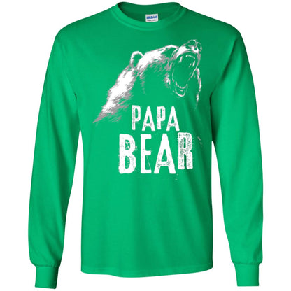 Papa Bear Best Dad For Fathers Day T-shirt Irish Green