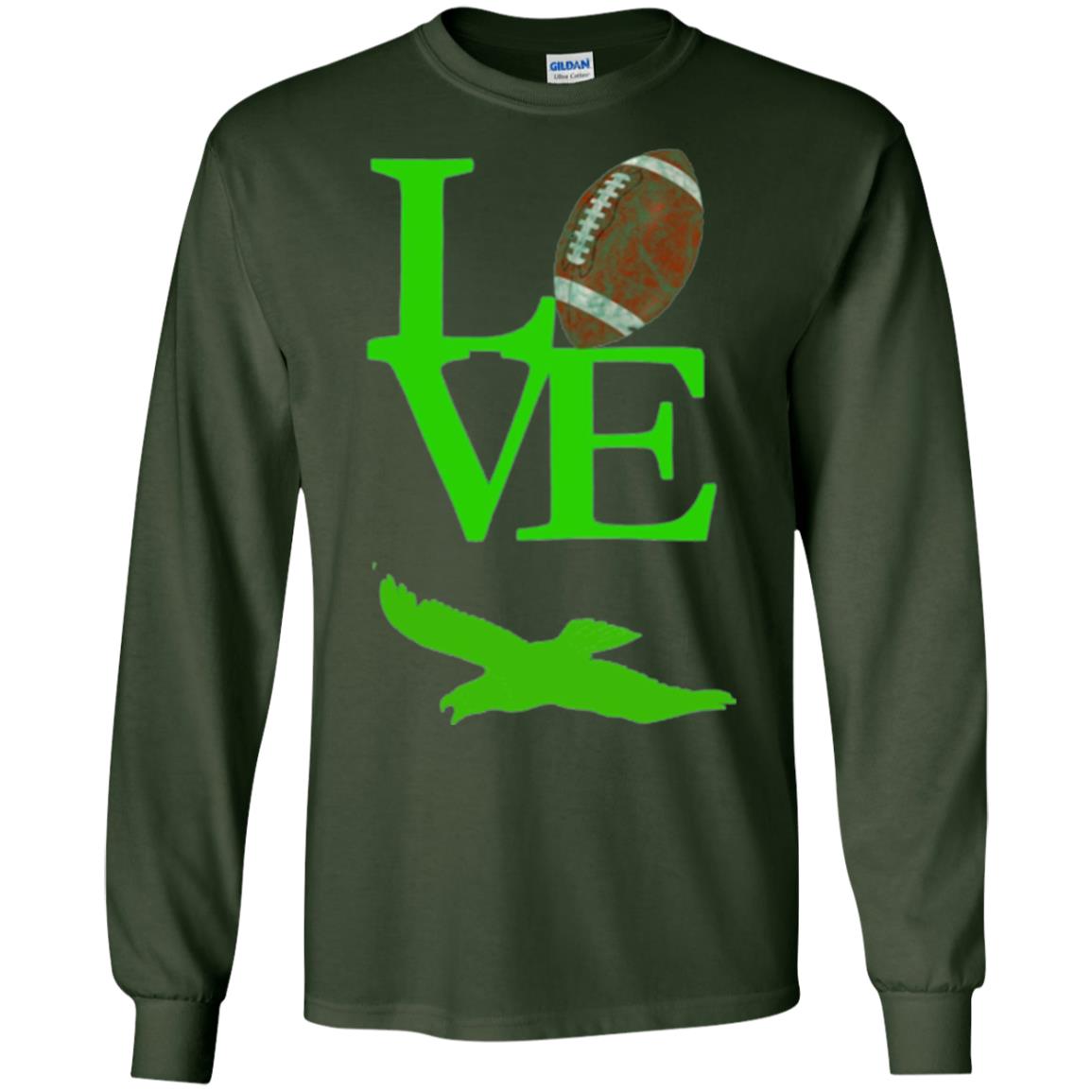 Football Lover T-shirt Love Football Flying Bird T-shirt Forest Green