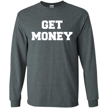 Motivational Quote T-shirt Get Money Dark Heather