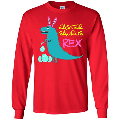 Easter Saurus Trex Bunny Dinosaur T-shirt Red