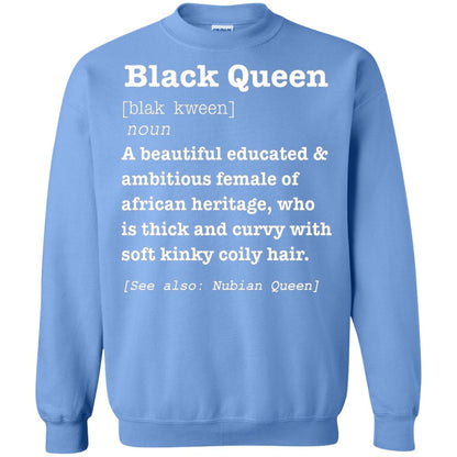 African Pride Melanin Educated T-shirt Black Queen Definition Carolina Blue