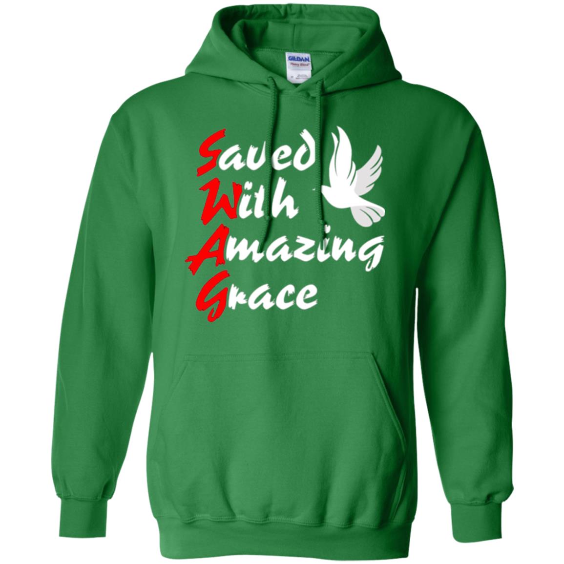 Swag T-shirt Saved With Amazing Grace Irish Green