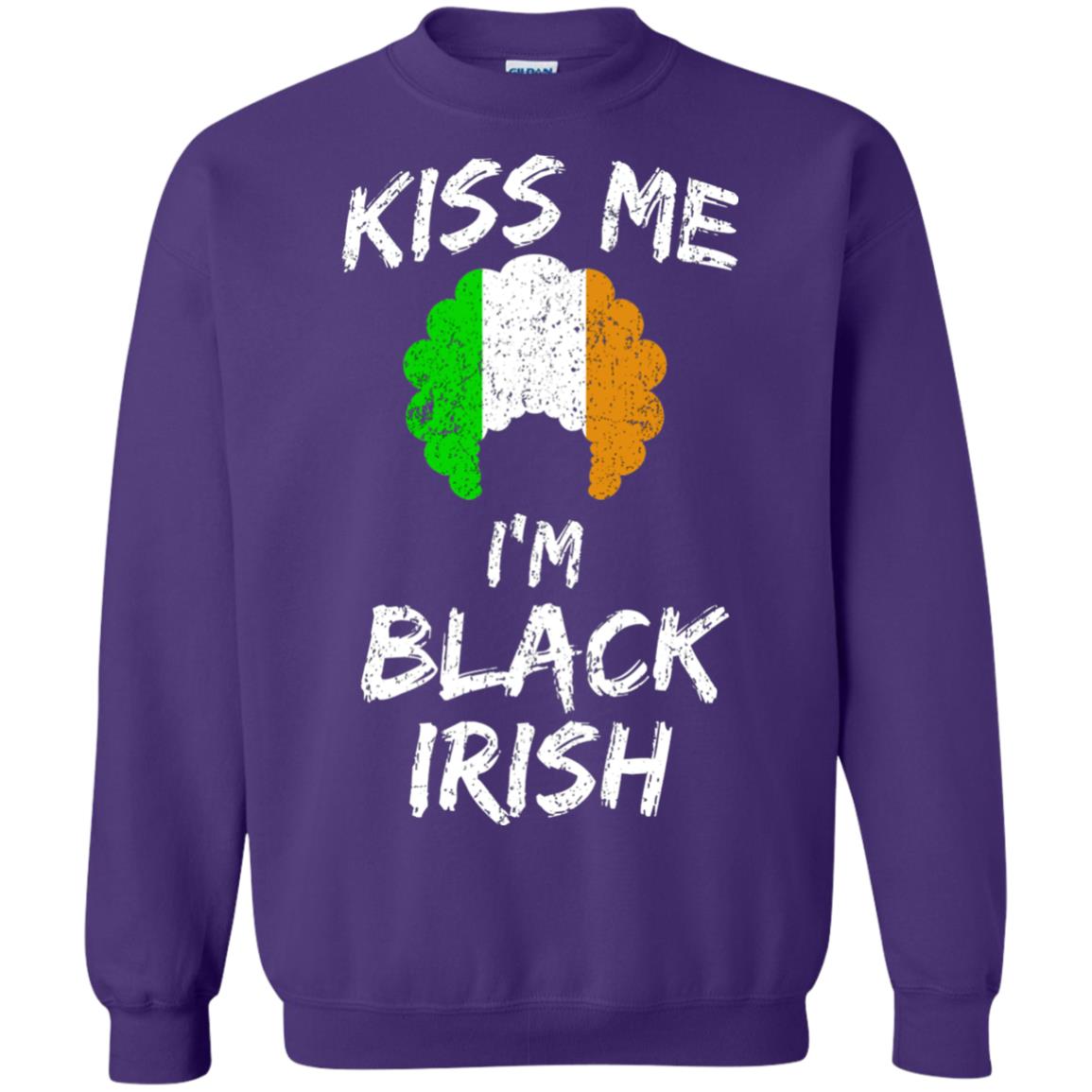Kiss Me I_m Black Irish Funny St Patrick_s Day T-shirt Purple