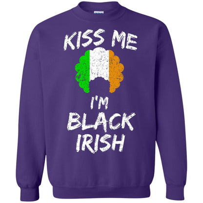 Kiss Me I_m Black Irish Funny St Patrick_s Day T-shirt Purple