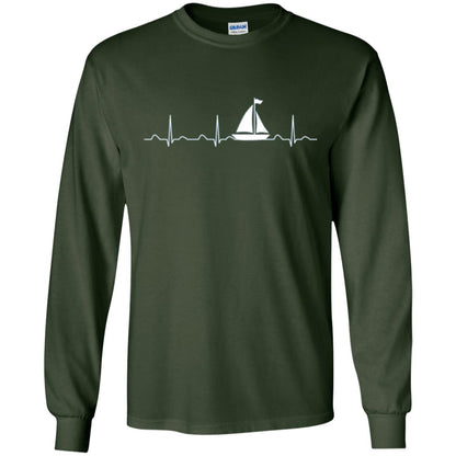 Boating Sailor T-shirt Heartbeat Forest Green