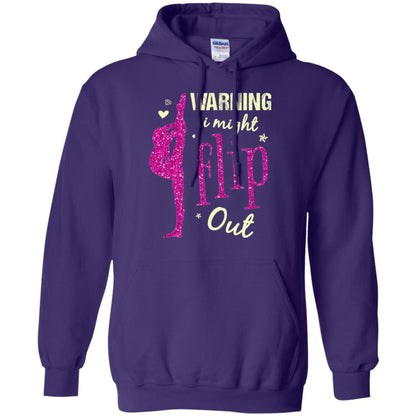 Gymnast T-shirt Warning I Might Flip Out Purple