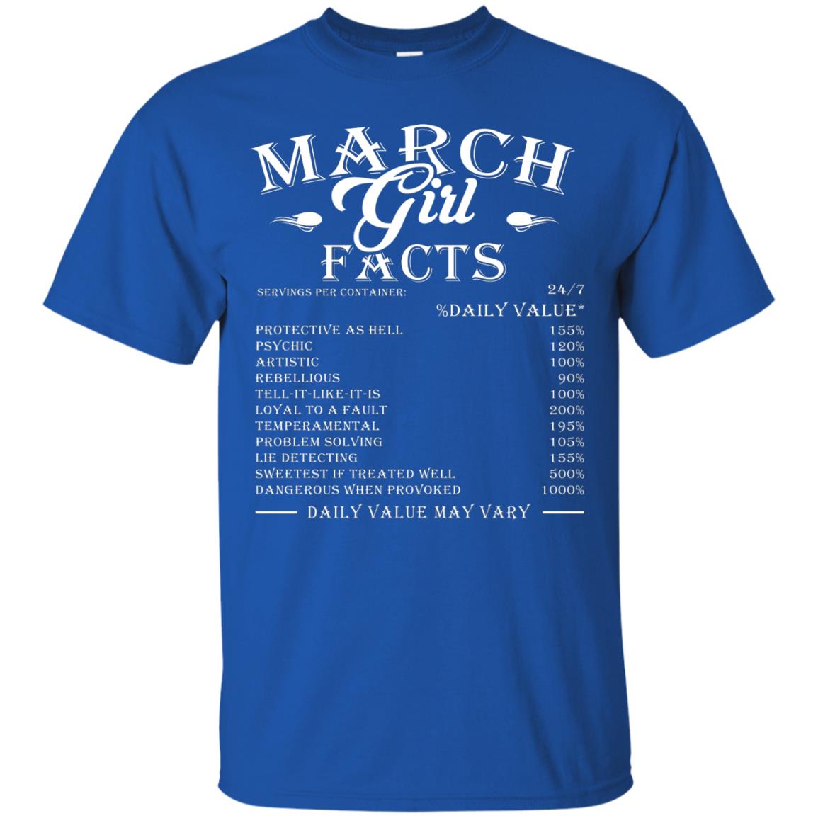 March Girl Facts Facts T-shirt Royal