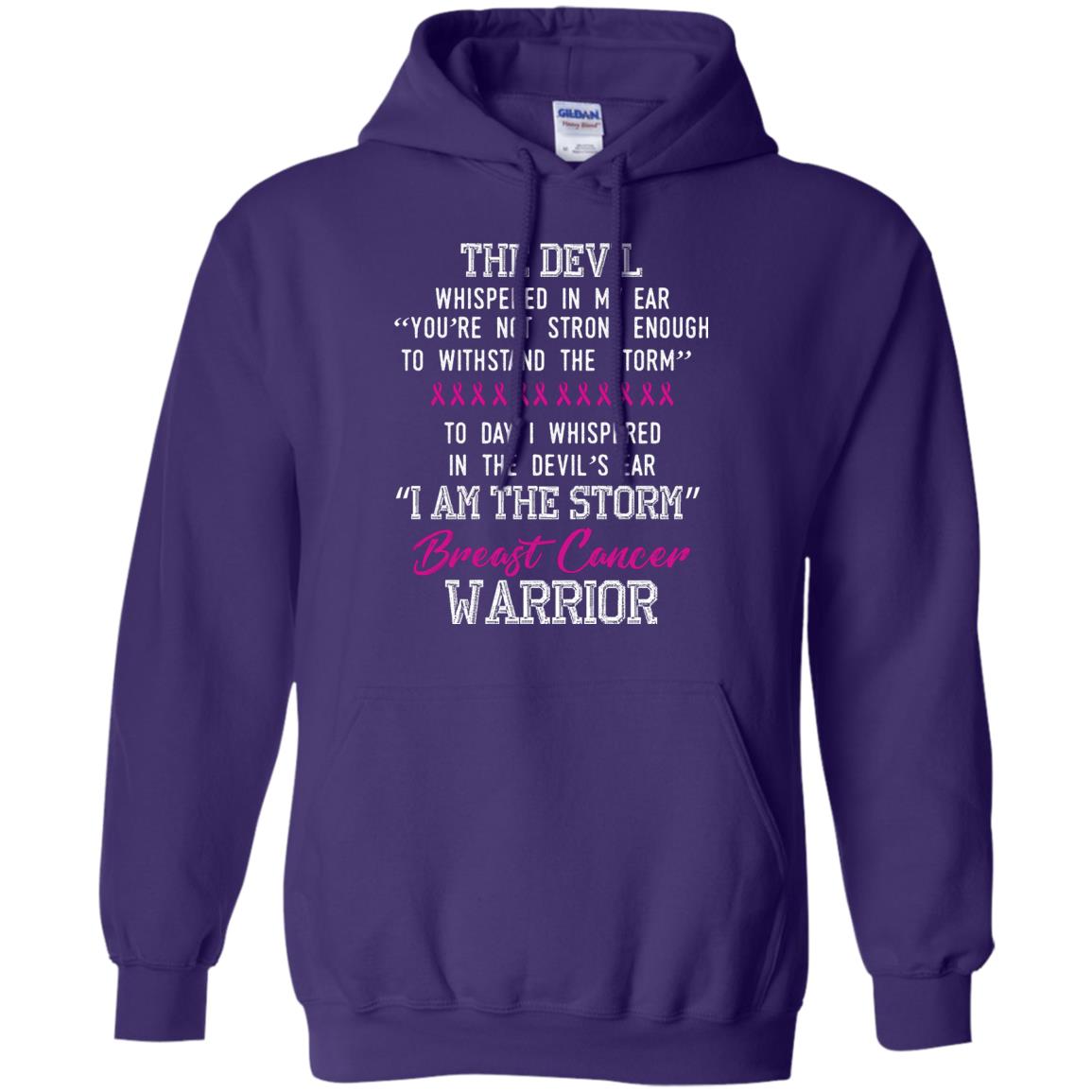 Breast Cancer Warrior T-shirt I Am The Storm Breast Cancer Warrior With Pink Ribbons Purple