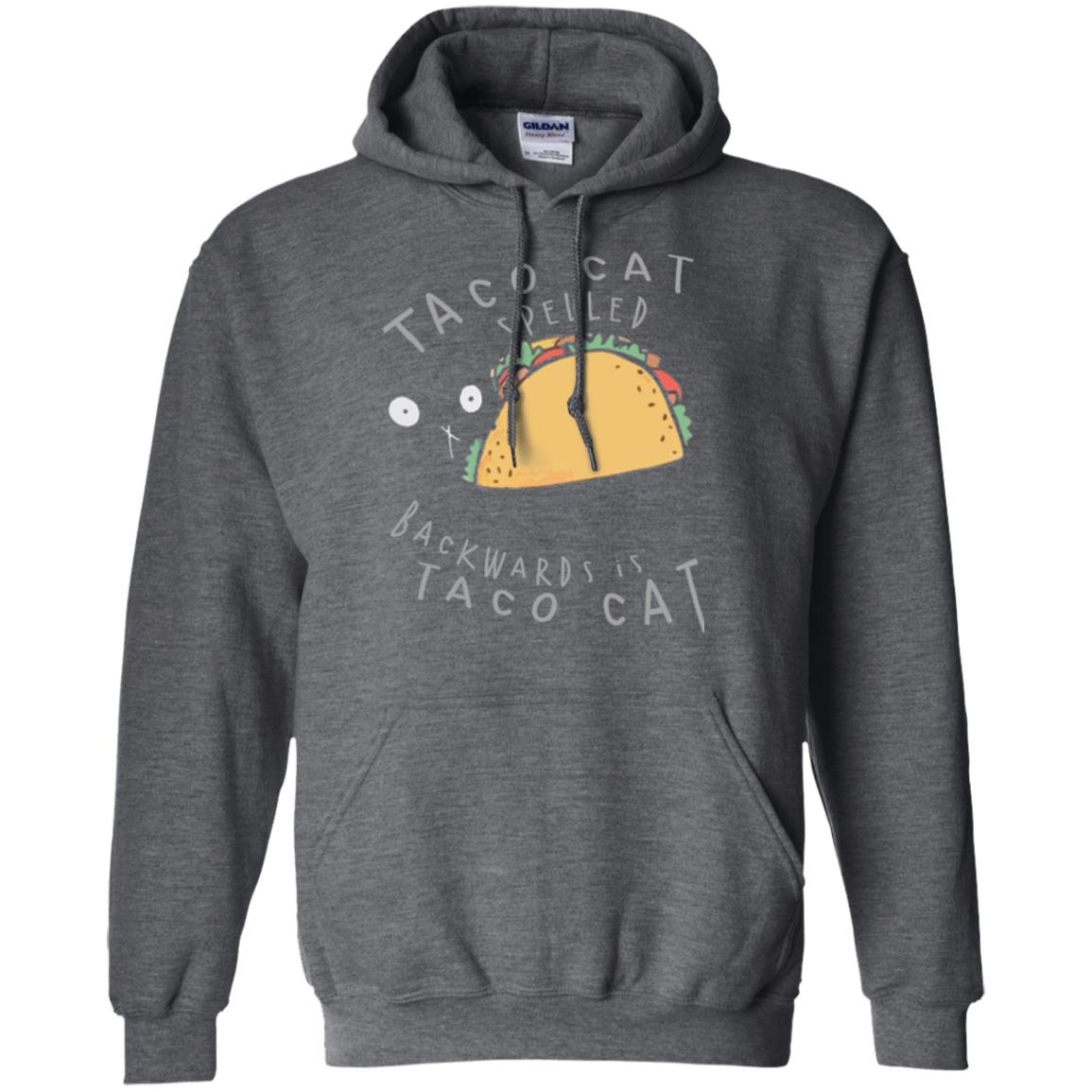 Cat Lovers T-shirt Taco Cat Spelled Backward Is Taco Cat Dark Heather