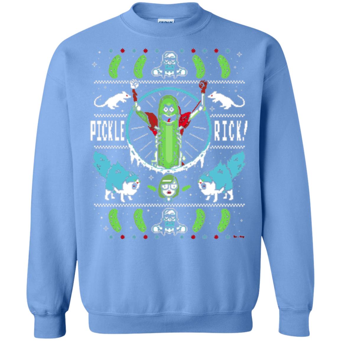 Rick And Morty T-shirt Festive Pickle Rick Carolina Blue