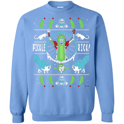 Rick And Morty T-shirt Festive Pickle Rick Carolina Blue