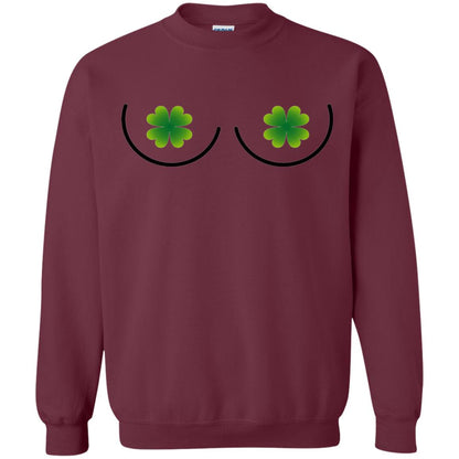 Irish Shamrock Boobs St. Patrick_s Day T-shirt Maroon