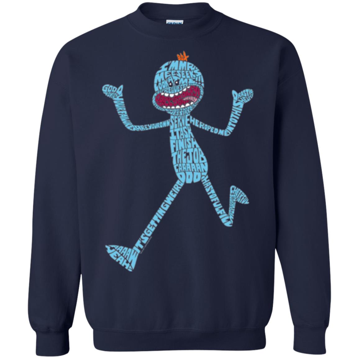 Cartoon T-shirt It_s Mr. Meeseeks Typography Navy