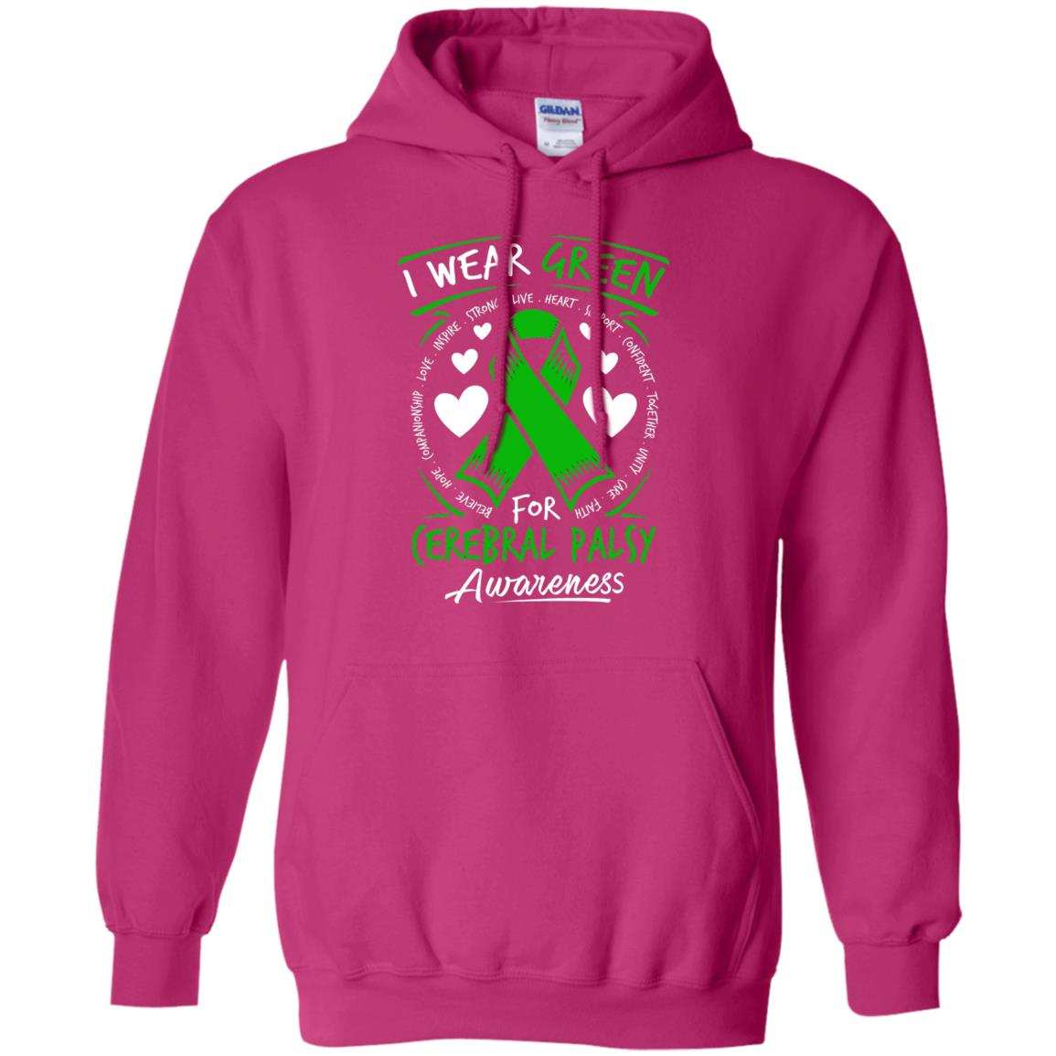 Cerebral Palsy Awareness T-shirt I Wear Green Heliconia