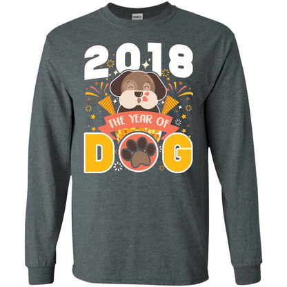 Funny Chinese New Year T-shirt 2018 The Year Of Dog Dark Heather