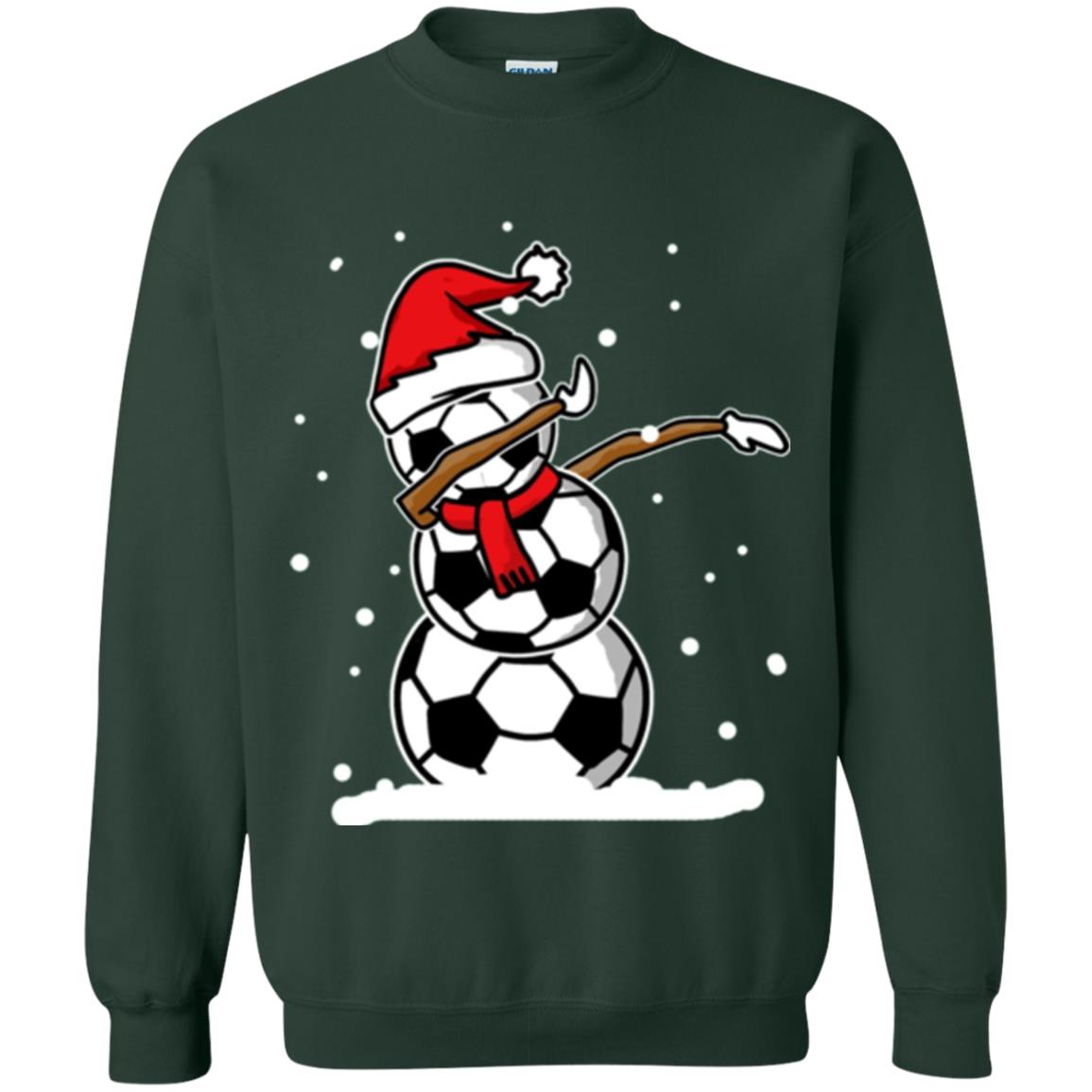 Christmas T-shirt Dabbing Snowman Ball Forest Green