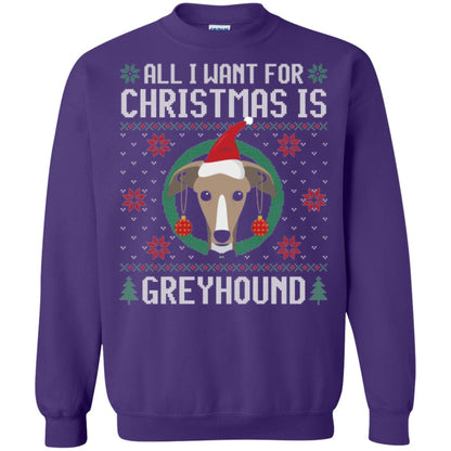 Chirstmas T-shirt All I Want For Christmas Is Greyhound Purple